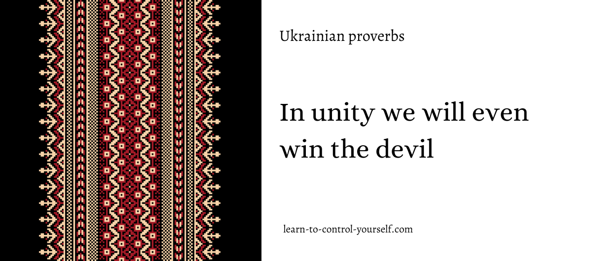 In unity we will even win the devil