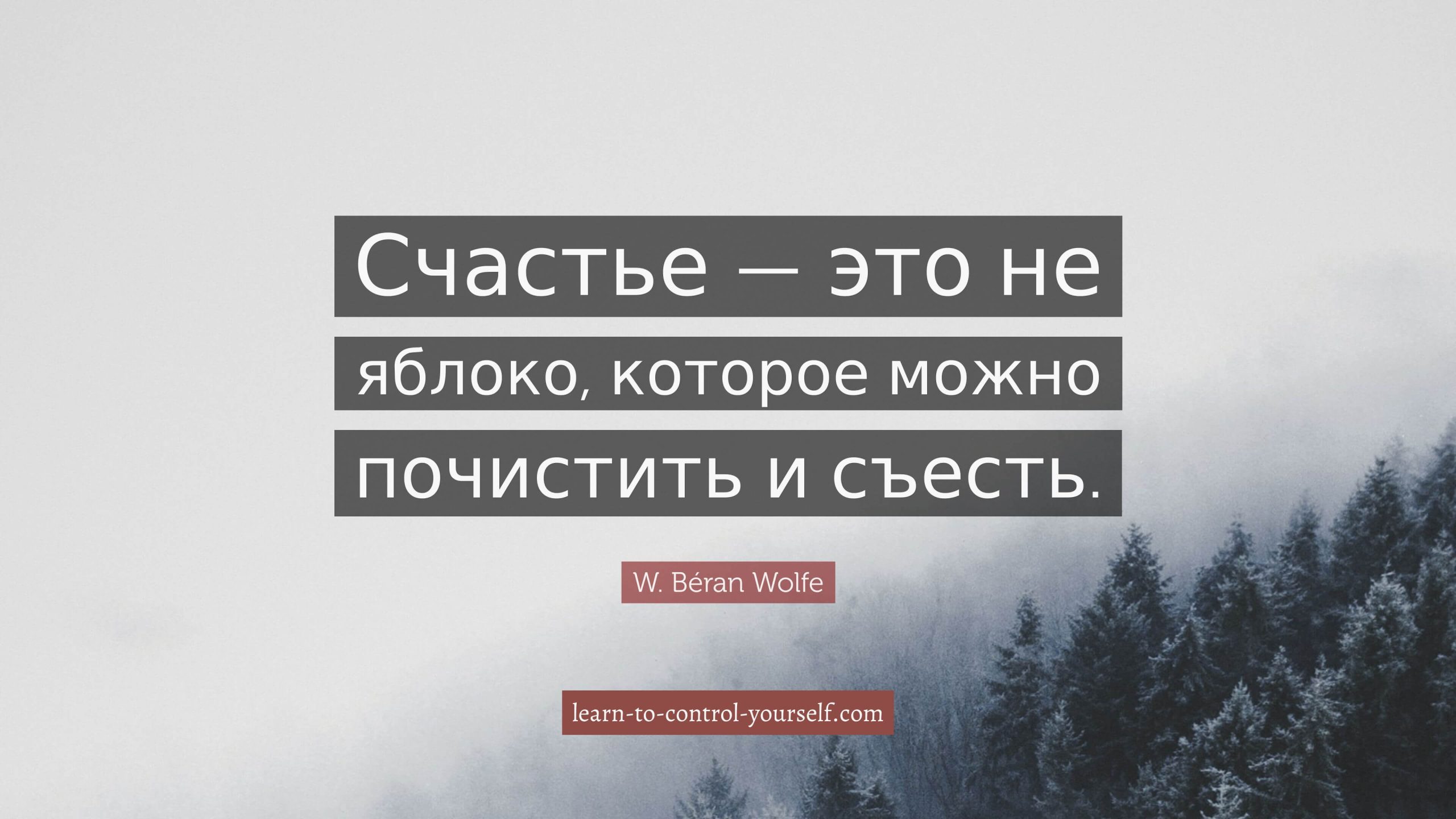 W. Béran Wolfe, цитата про счастье